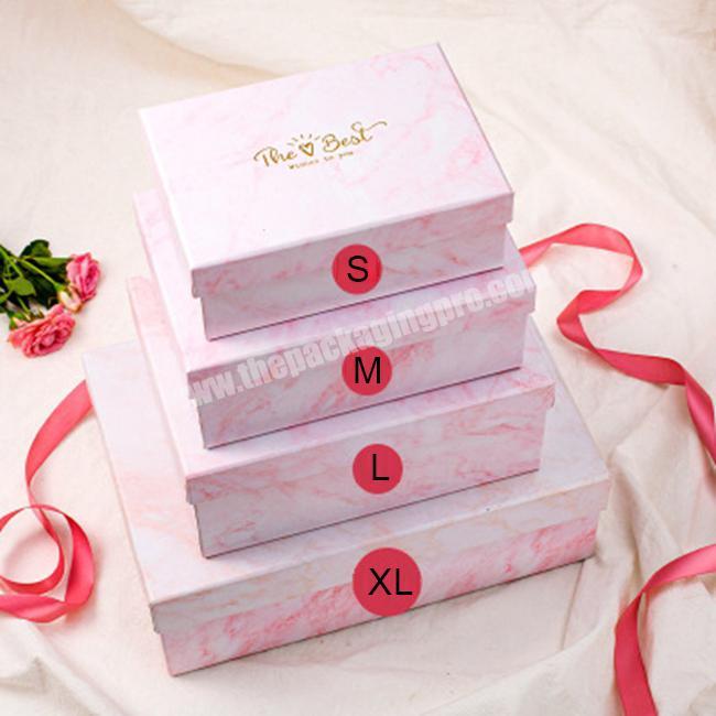 Customizable Marble Pink Festival Rectangle Cardboard Paper Gift Packing Box