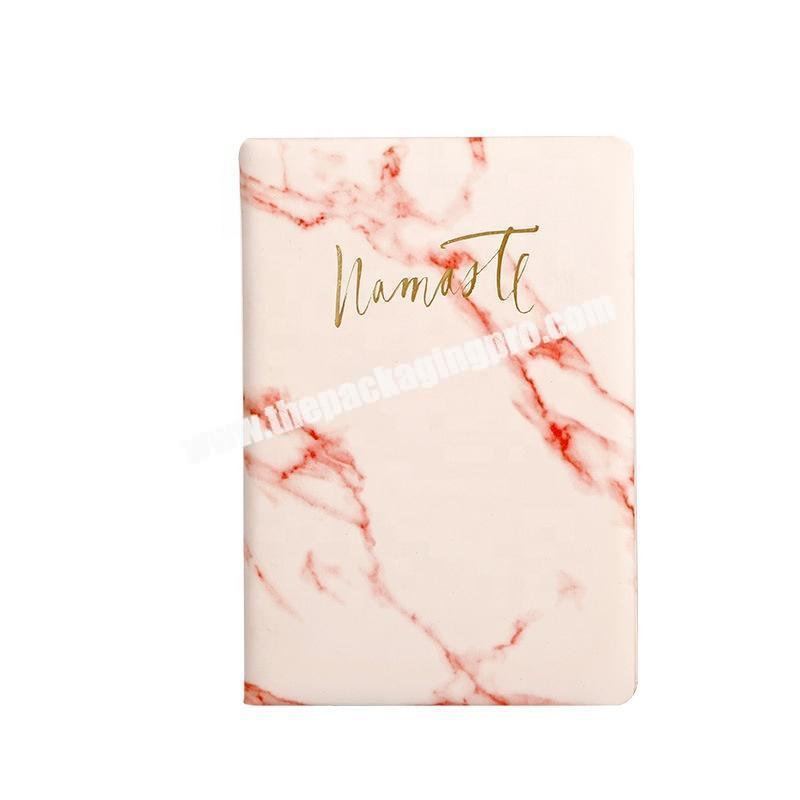 Customizable Pink A5 Marble Pu Leather Notebook Wholesale Cute Soft Leather Hardcover Office School Diary Notebooks With Logo