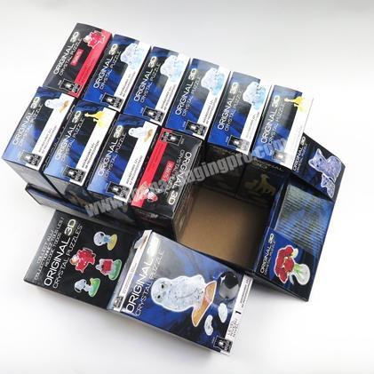 Customize 3D Crystal Puzzle Toy Printing Paper Box With Baseplate Packaging Boxes With PVC Window