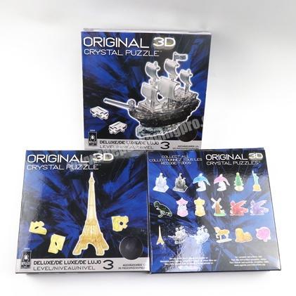 Customize 3D Crystal Puzzle Toy Printing Paper Box With Baseplate packaging boxes