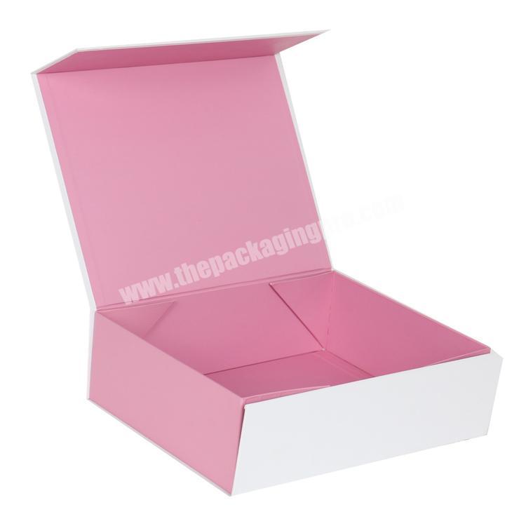 Customize Beautiful Pink Foldable Magnetic Closure Gift Packaging Boxes