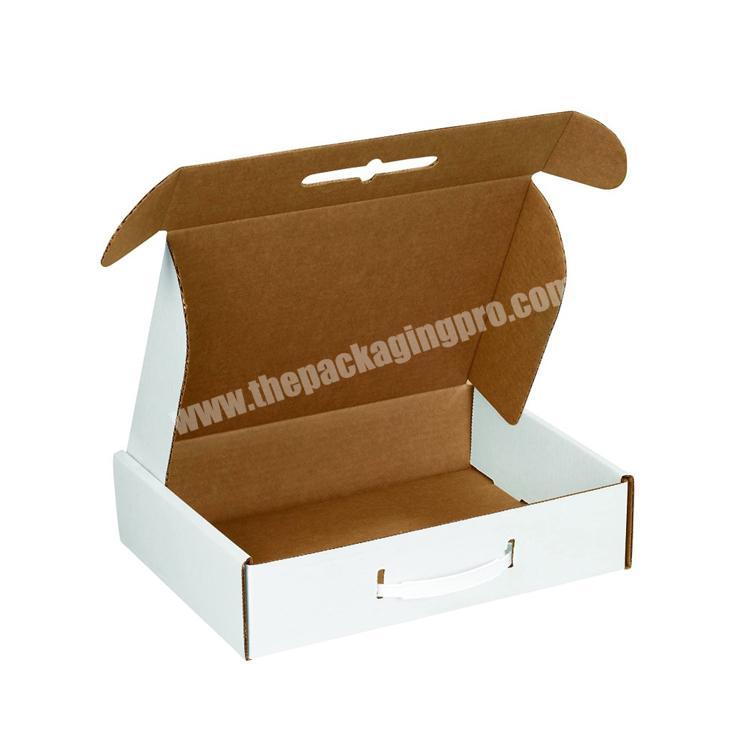 Customize Corrugated Wigs Mailer Shipping Box Unique Colorful Printed Logo For Hair Extension Packing Box with Plastic handle