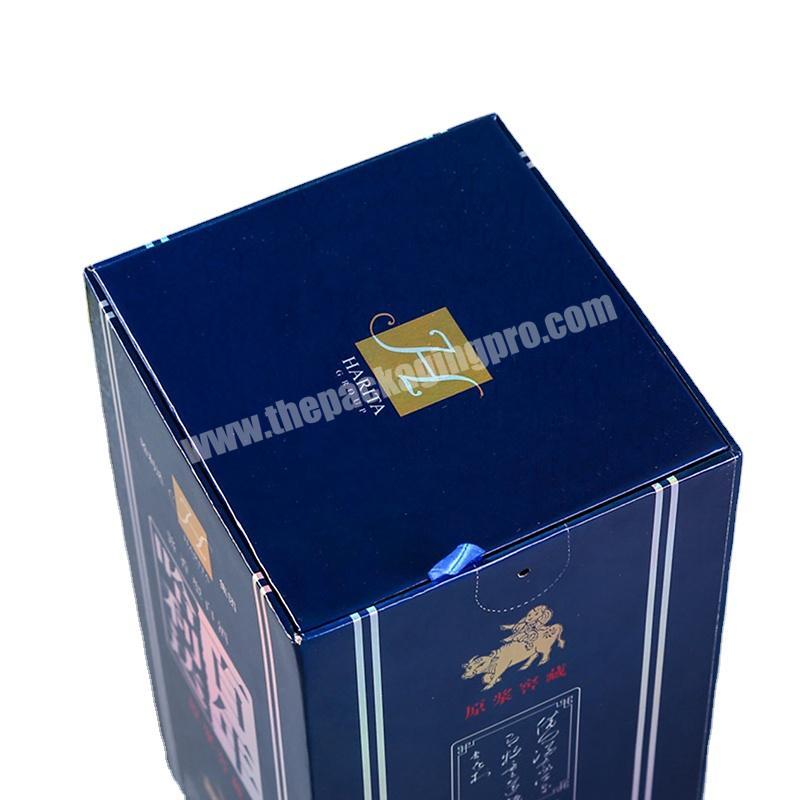 Customize Design Premium Gift Wine Bottle Cardboard Hardcover Package Box
