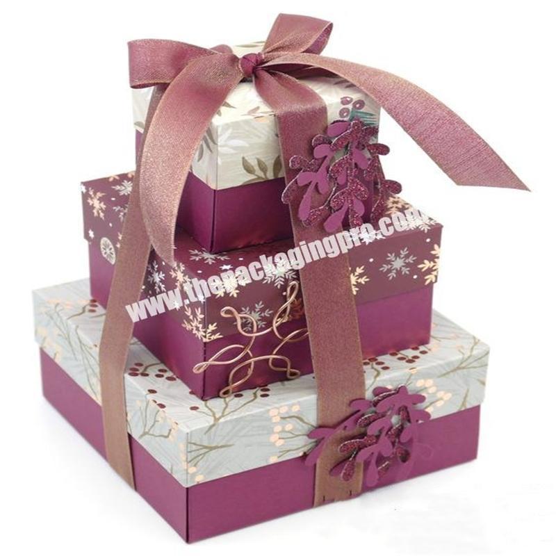 Customize different color handr paper christmas gift box