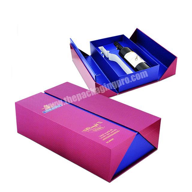 Customize Double Door Magnetic Closure Premium Luxury Rigid Cardboard Packaging Wine Gift Box