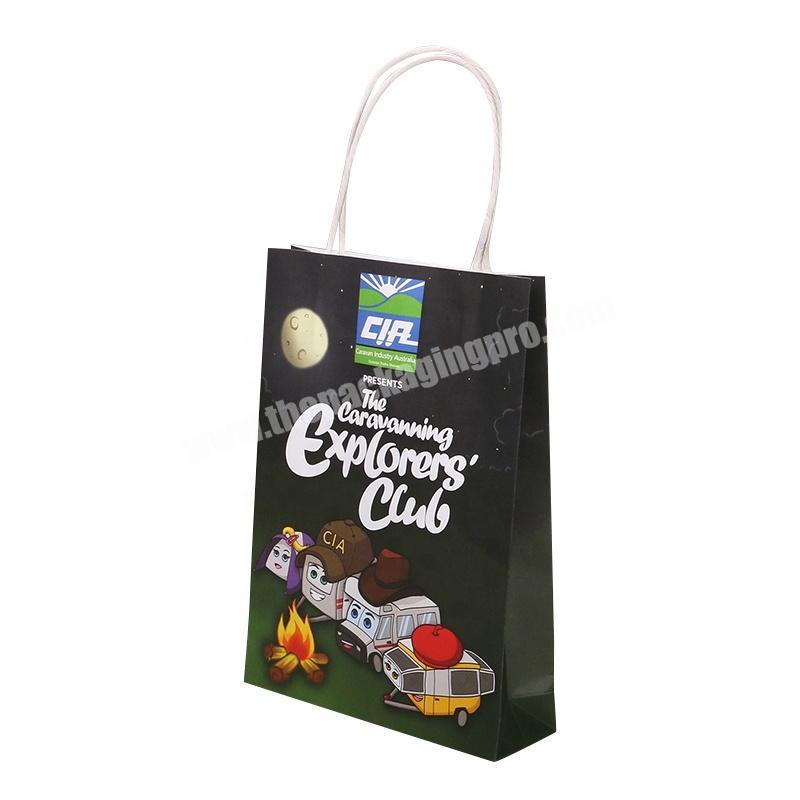 Customize eco friendly CMYK printing toy shopping white kraft paper bag