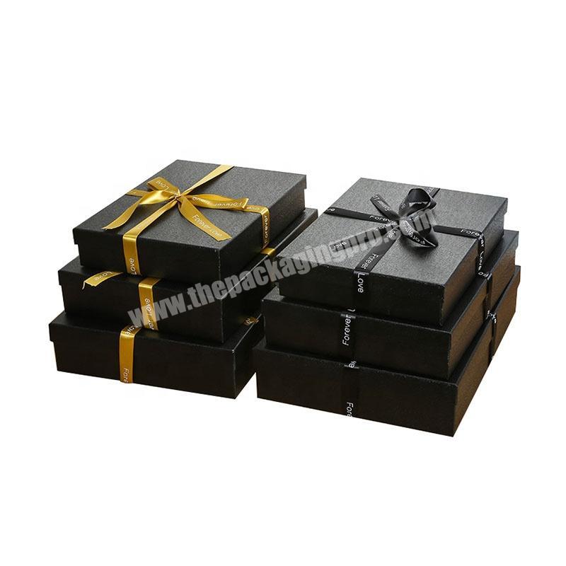 Customize High Quality Lid And Base Men Christmas Gift Shirt Belt Tie Packaging Paper Box With Ribbon