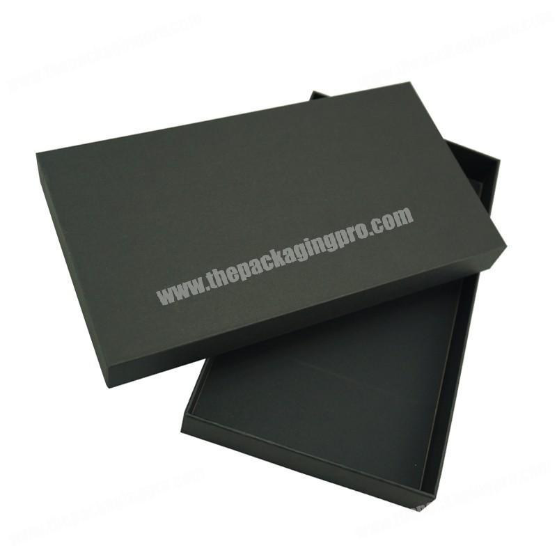 Customize Logo Matte Black Hard Paper Packaging with Lid and Base Luxury Gift Box