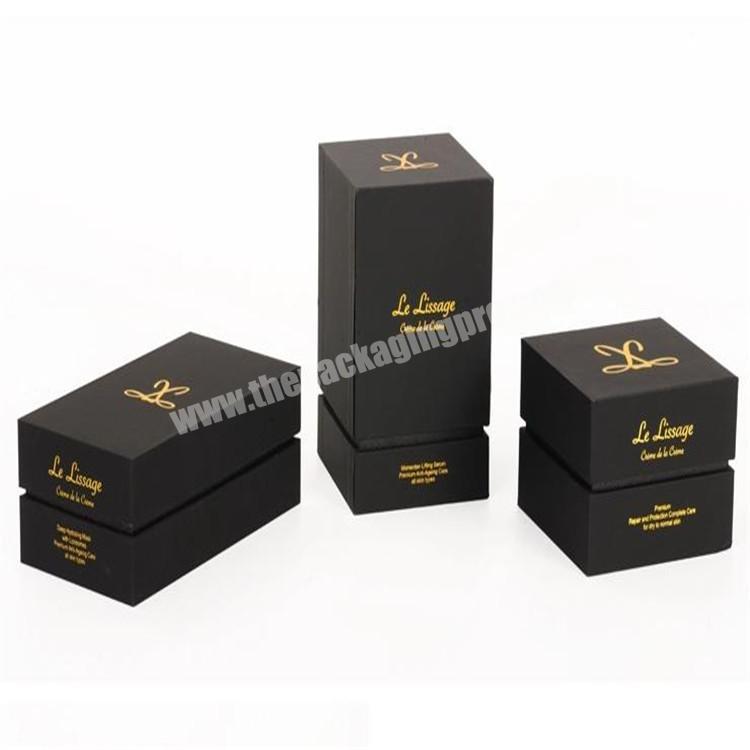 customize logo printing perfume packaging box black