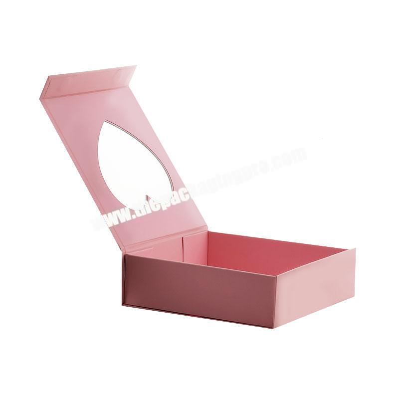 Customize pink color design luxury women's clothing packaging gift box