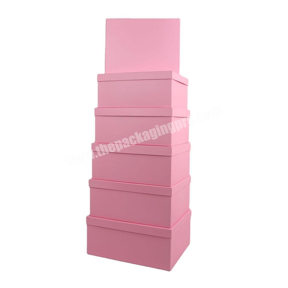 Customize Plain Color Rectangle Cardboard Paperboard Gift Box With Lids