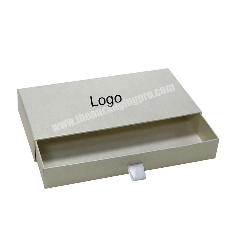Customize Printing Logo Drawer Boxes Cardboard Sliding Gift Box with white pearl paper