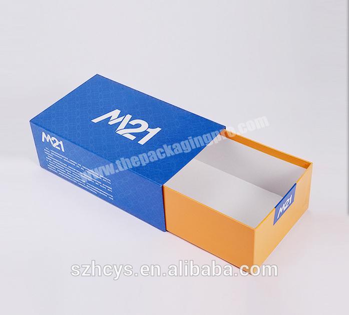 Customize printing logo jewelry drawer boxes watch cardboard sliding gift packaging sunglasses box