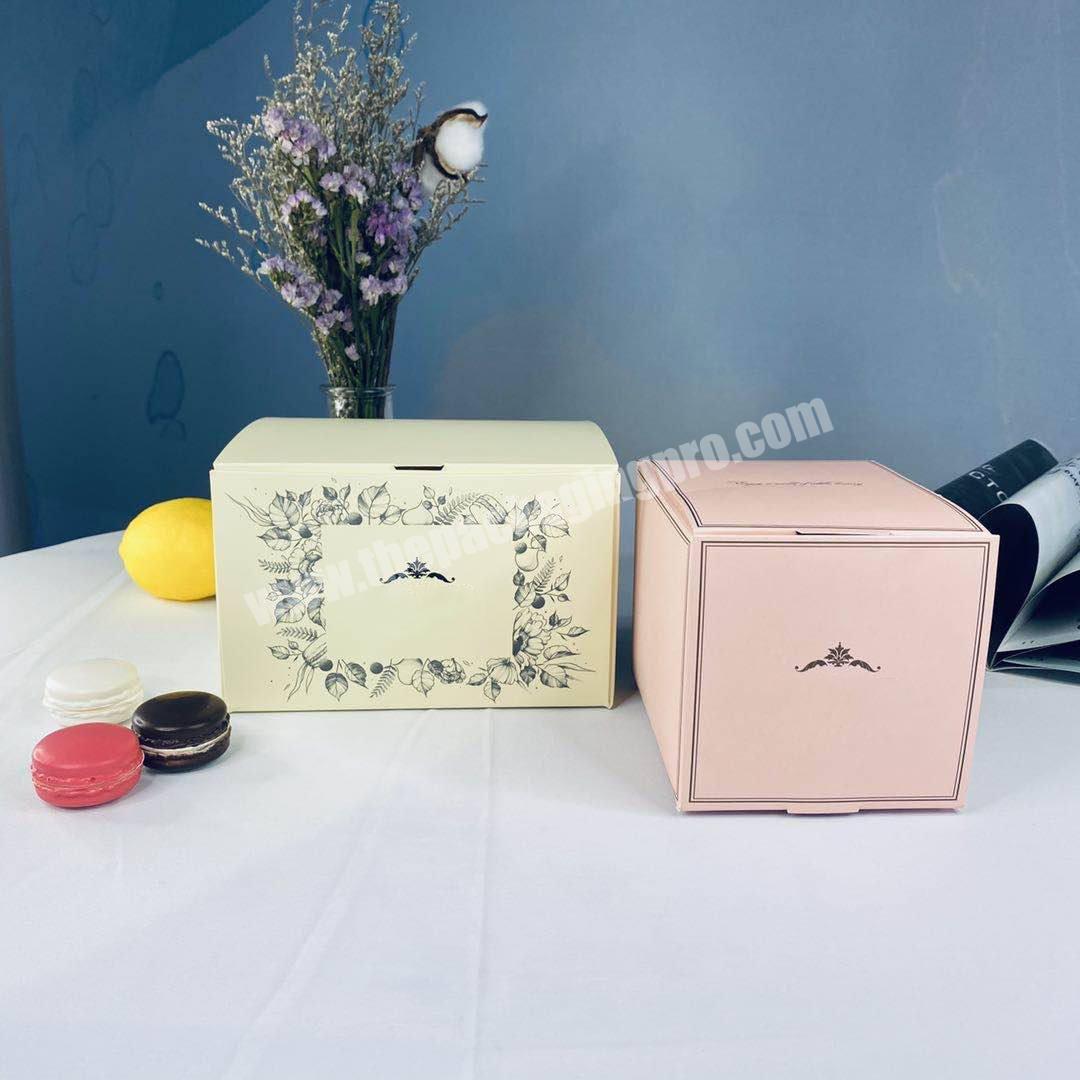 Customize square colorful printing simple cake paper box