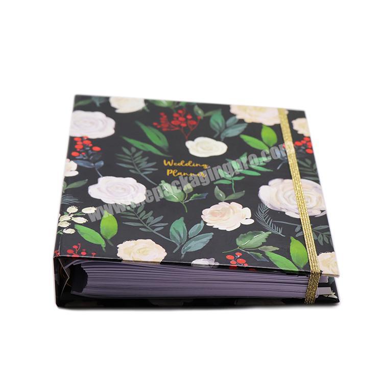 Customized 500 Sheets White Wholesale Printed Elastic Band Hardcover Made In China Planner Notebook With Logo Printing