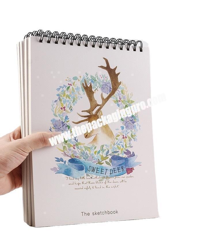 Customized A3 A4 A5 Canvas Cover Artist Spiral Notebook Logo Customized Student Blank Sketchbook Simple Writing Binder Notebook