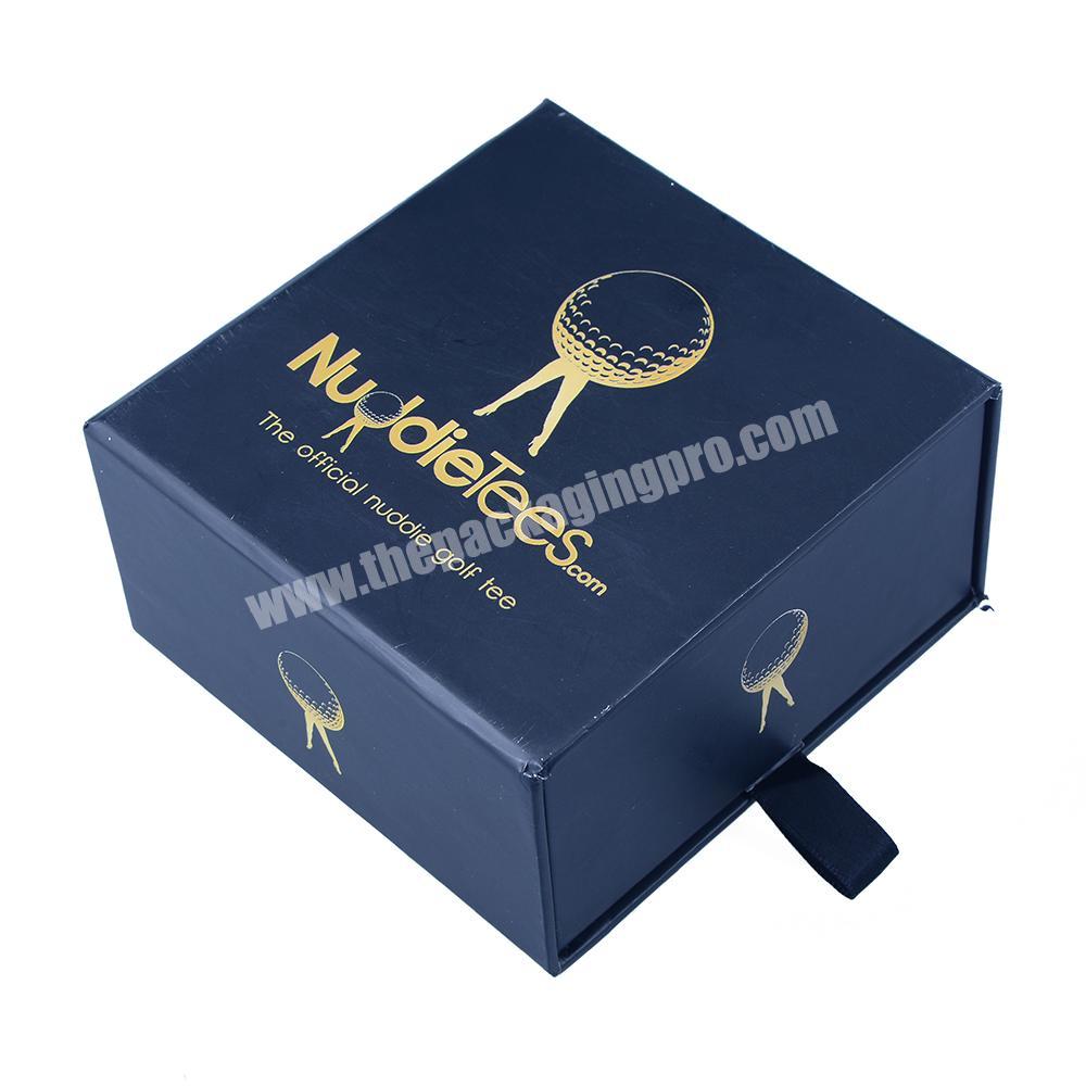 Customized black cardboard golf ball packaging sleeve box