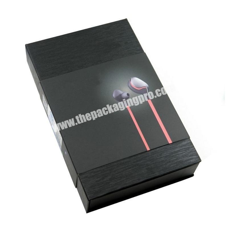 customized black luxury rigid packaging paper box