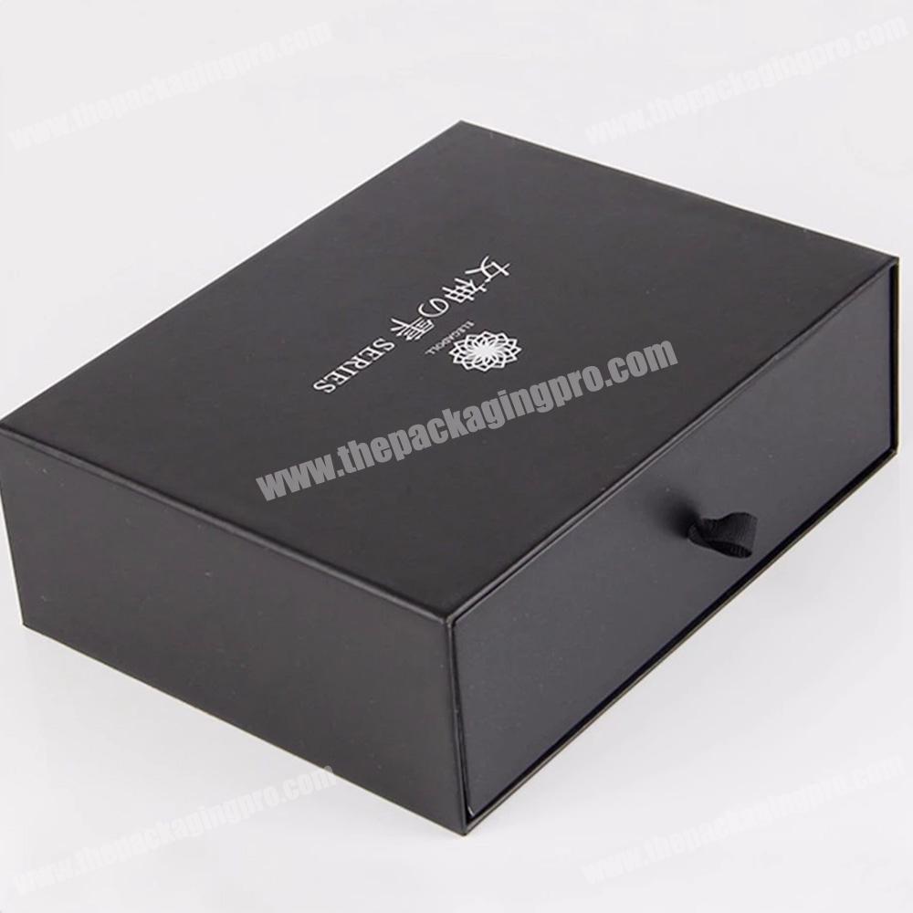 Customized black slide drawer paper perfume box for package