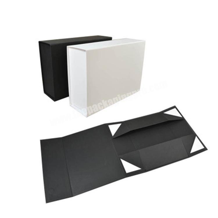 customized Black white magnetic closure rigid gift folding box flip top cardboard box