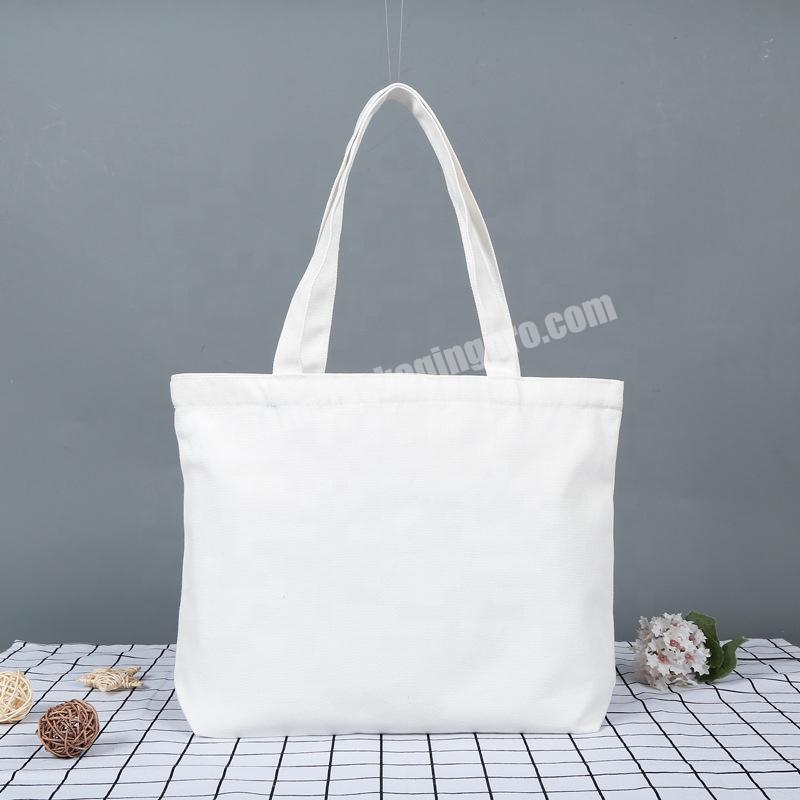 Customized blank large cotton canvas single shoulder advertising shopping handbag with logo