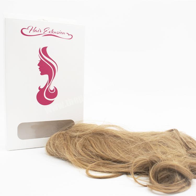 Customized brand name printed hair extensions packaging box for a wig