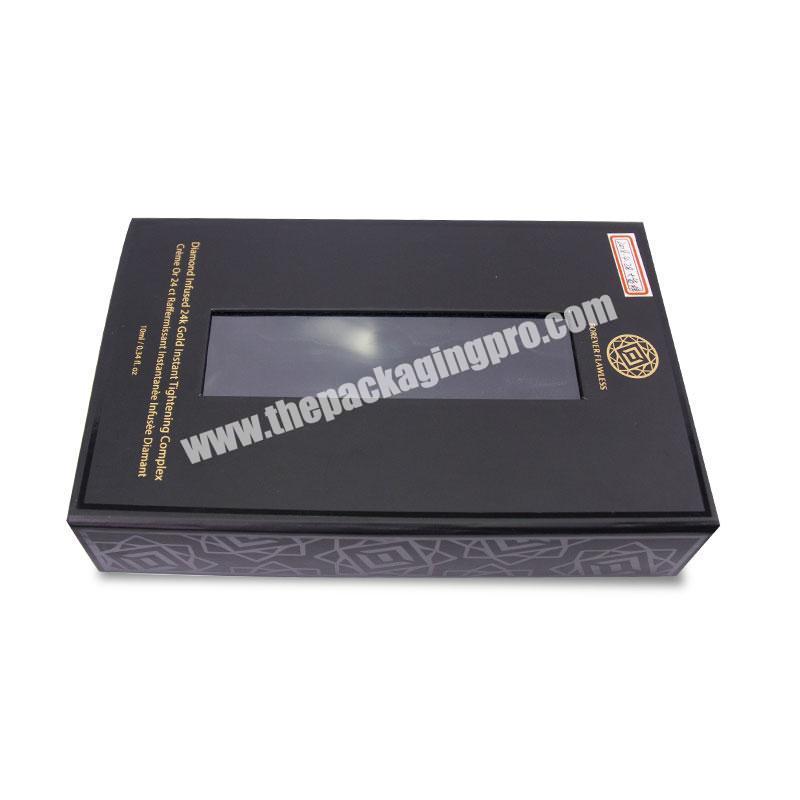 Customized Cardboard Book Shape Gift Paper Packaging Folding Magnetic Flap Box with Window Wholesale