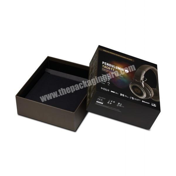 customized cardboard box with plastic hang tag packaging rigid handmade paper box earphone box