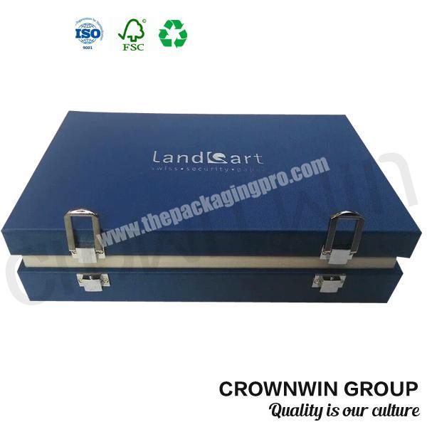Customized Cardboard Mini Suitcase Gift Box With Lock CrownWin Packaging