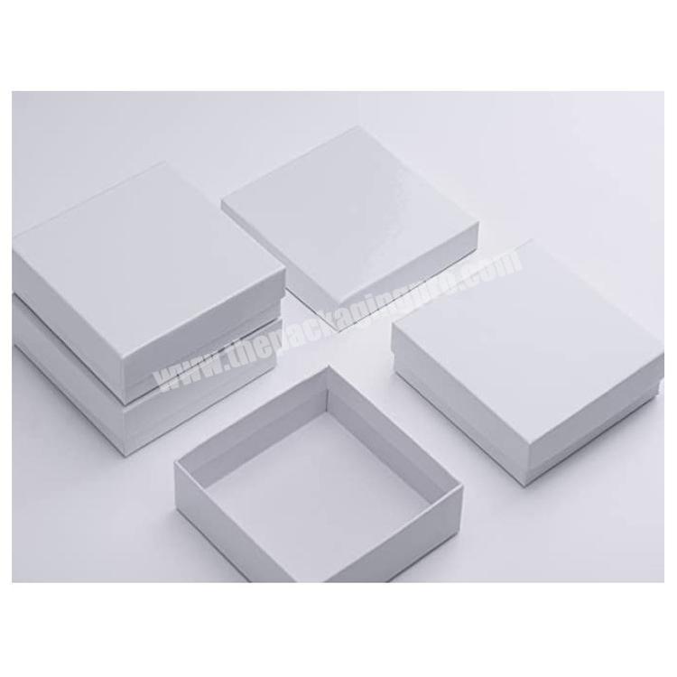 customized Cardboard Paper Box for Jewelry and Gift 3.5x3.5x1 Inch Thick White Paper Box With Cotton Lining