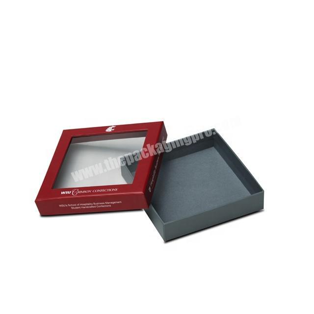 customized cardboard paper box with PET window packaging box with lid