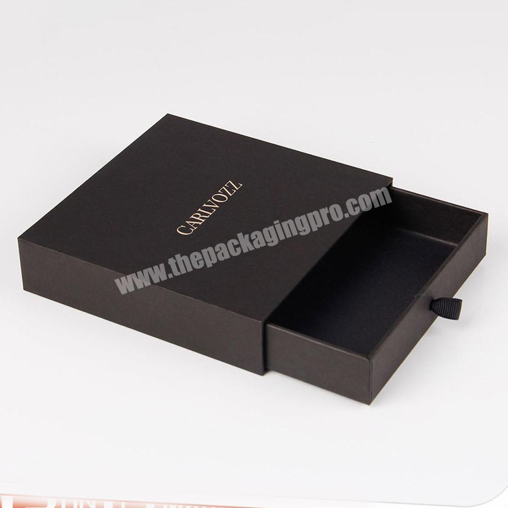 Customized cardboard paper gift drawer sliding box for clothes packaging.