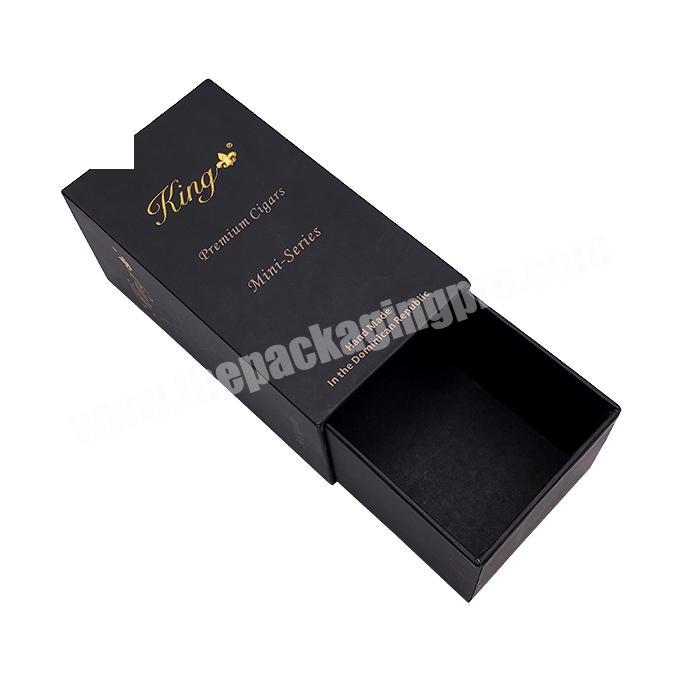 Customized carton packaging slide drawer black cardboard match box carton handmade carton gift box for gifts crafts luxury box