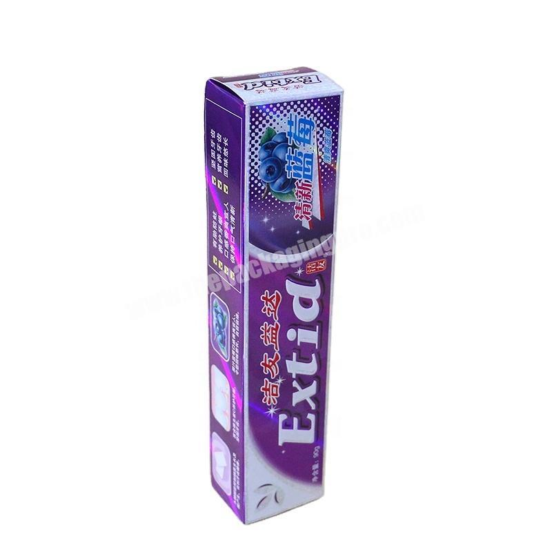 Customized cheap colorful high quality toothpaste paper box printing