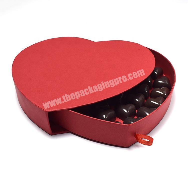 customized chocolate heart shaped packaging box rigid cardboard box