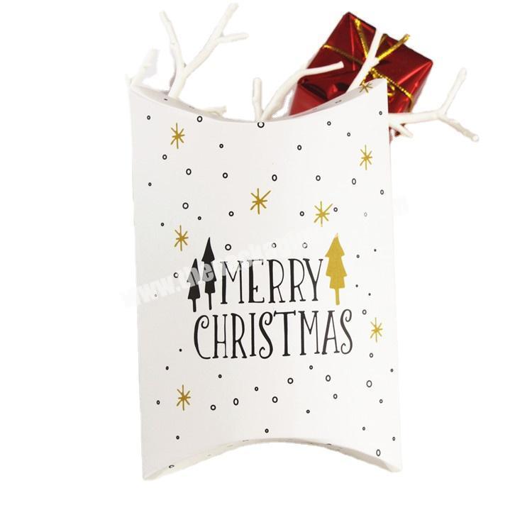 Customized Christmas Paper gift box pillow shaped packaging box