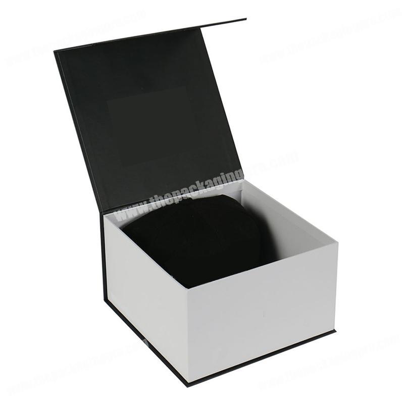 Customized color printing cardboard paper magnetic closure baseball cap gift box