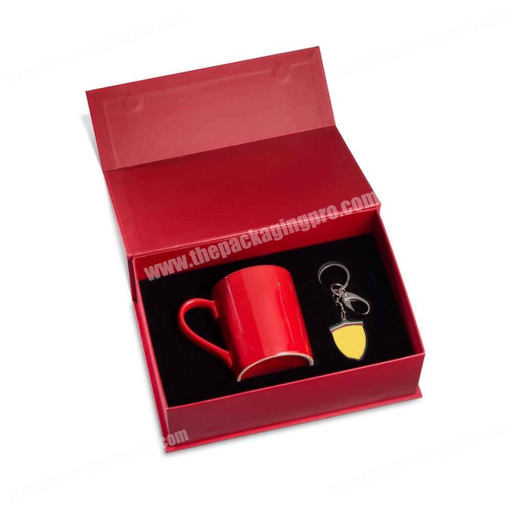 Customized Cups Present Gifts Set Red Fobs Key Luxury Custom Gift Box