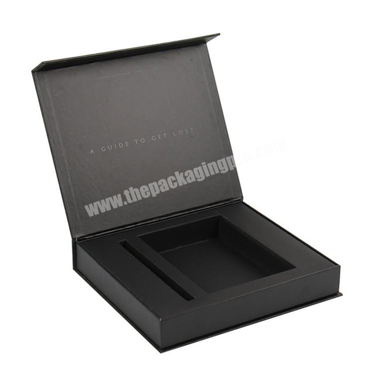 customized design black magnetic close presentation boxes for books