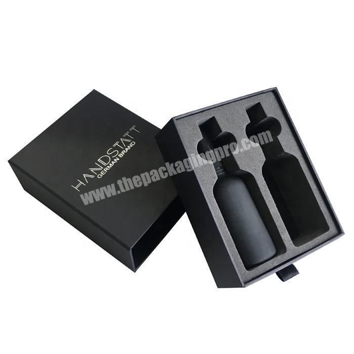customized design high quality black glass bottled perfume bottle with gift box