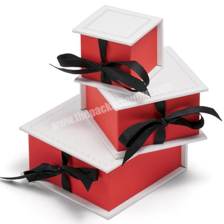 customized design luxury gift box with ribbon magnetic closure gift box magnetic box