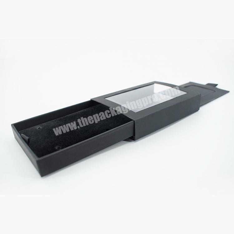 Customized design two open way paperboard drawer box packaging with clear window