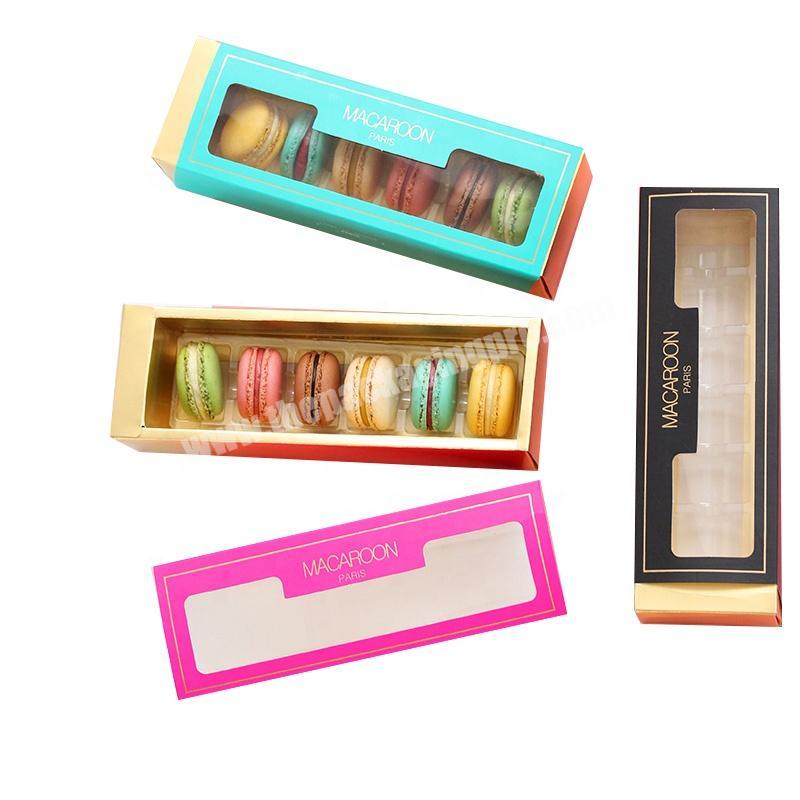 Customized Drawer Macarons Packing Box With Plastic Window