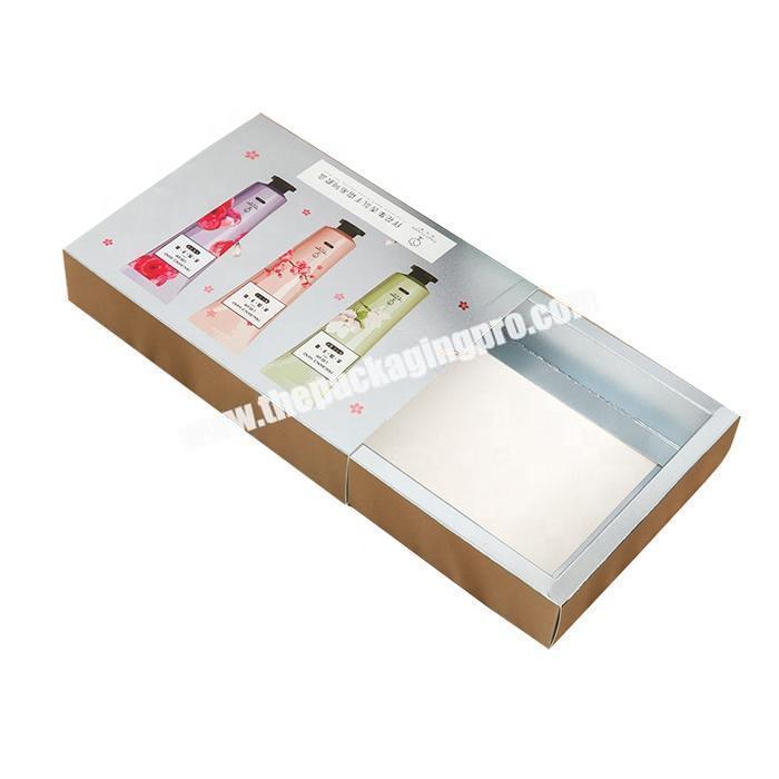 Customized drawer style sliver paper cardboard box for gift packaging