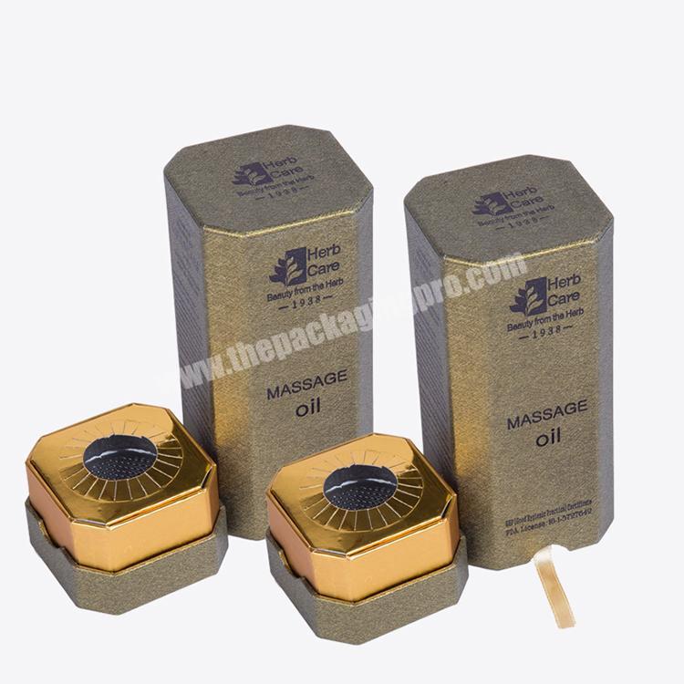 Customized essential oil box single essential oil perfume original liquid packaging paper can round 6 angle carton