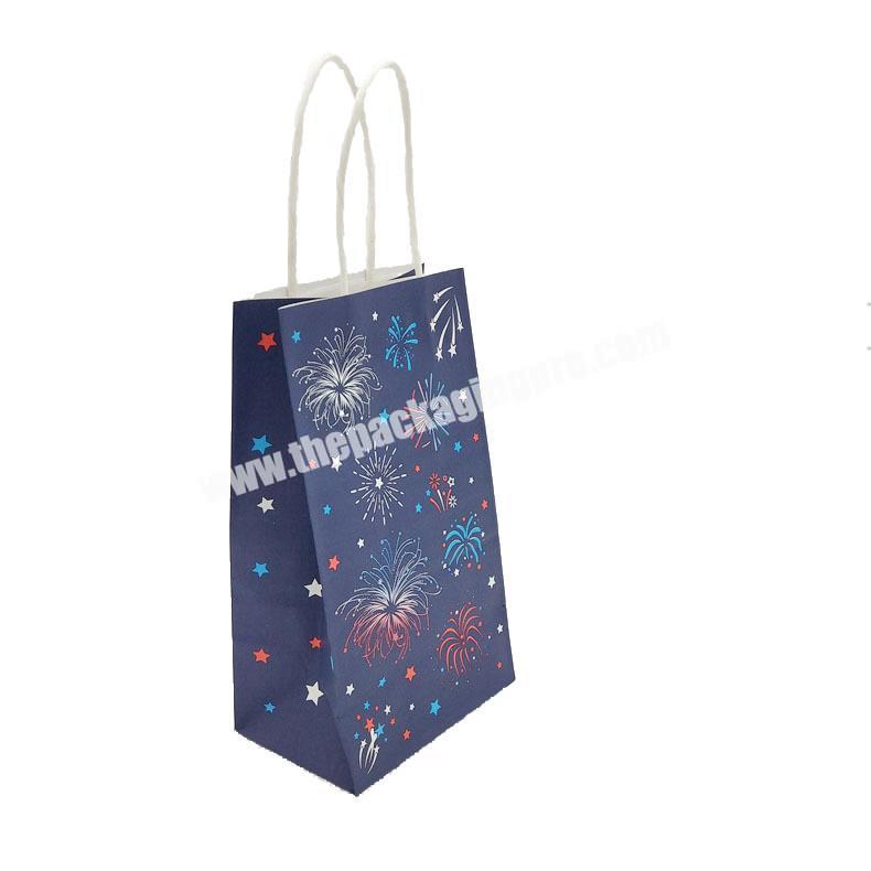 Customized Exquisite Eco friendly Brown Kraft Paper Shopping Take Away Bag For ClothingGifts With Handle