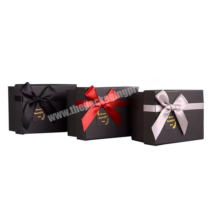 Customized fancy small cardboard lid and base Cosmetic box lip gloss packaging boxes with ribbon