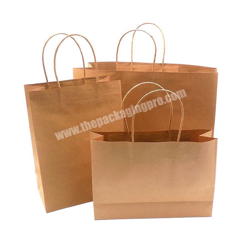Customized Fashion Print Logo Size Handles Gift Shopping Kraft White Paper Bag With Your Own Logo