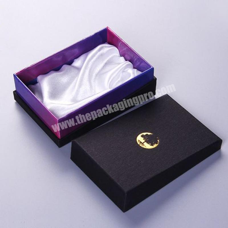Customized Foil Logo Printed Cardboard Jewelry  Gift Packaging Boxes with Lid