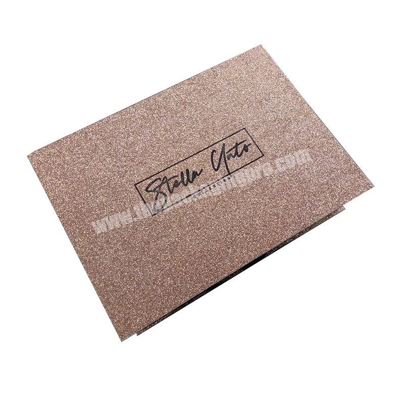 Customized Foiled Logo Luxury Magnetic Close Rose Gold Glitter Box Wigs Hair Extensions Boxes